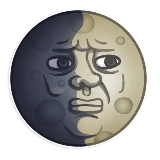 😨 луна, лицо, выражение, мультик, астрономия, лунный whatsapp sticker