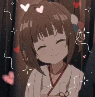 💗 Anime, Chica, Kawaii, Lindo, Corazones, Brillos telegram sticker