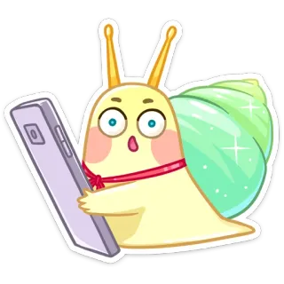 📲 siput, kartun, telepon seluler, imut, hewan whatsapp sticker