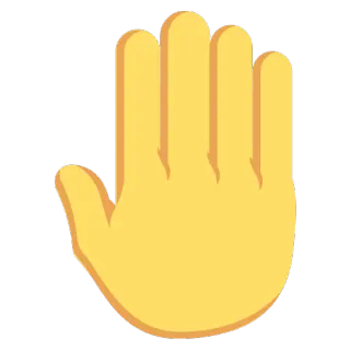 🤚 mão, emoji, amarelo, palma telegram sticker