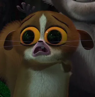 🥺 Mort Madagascar Lemur, süß, animiert, Cartoon telegram sticker