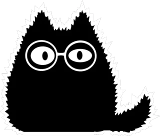 🤓 brille, schwarz, weiß, monster, nerd, aufkleber telegram sticker