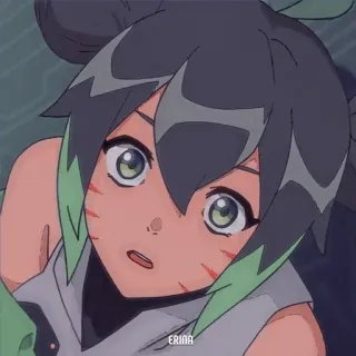 😰 ERINA Animé, Fille, Dessin animé, Personnage telegram sticker