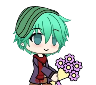 🌟 Anime, Cartone animato, Personaggio, Fiori, Bouquet telegram sticker