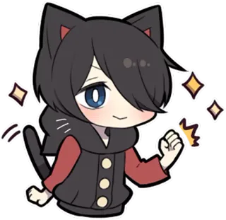✊ Anime, Katze, Kawaii, Chibi, Manga, Sticker, Süß, Glitzer whatsapp sticker