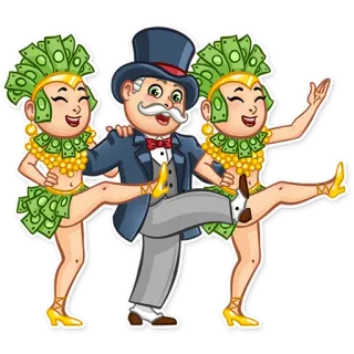 🕺 Mr. Monopoly Monopoly Monopoly, reich, Geld, Spiel, Cartoon, Figur telegram sticker
