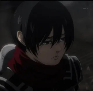 😞 Mikasa Ackerman Attack on Titan Anime, Personnage, Triste, L'Attaque des Titans, Mikasa telegram sticker