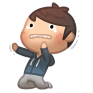 😢 verdrietig, huilen, boos, cartoon, emotie, personage telegram sticker