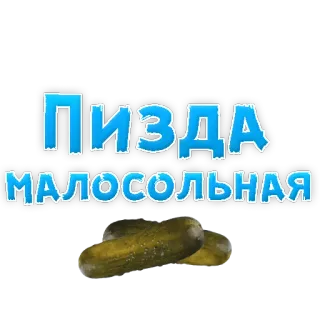 😁 ПИЗДА
МАЛОСОЛЬНАЯ russian, swear word, offensive, pickle, salty, food telegram sticker
