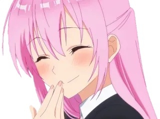 😊 anime, gadis, senyum, bahagia, imut, rambut merah muda telegram sticker