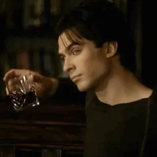 🥃 Damon Salvatore The Vampire Diaries Алкоголь, Вино, Выпивка, Вампир, Дневники вампира, Деймон Сальваторе, Йен Сомерхолдер, Сериал telegram sticker
