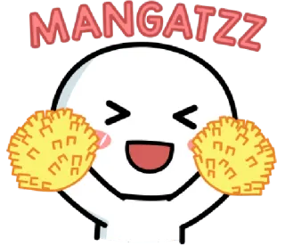 🥳 MANGATZZ personnage, dessin animé, mignon, cheerleading, pompons telegram sticker