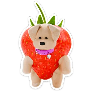 🍓 딸기, 강아지, 과일, 동물, 의상, 귀여운 telegram sticker