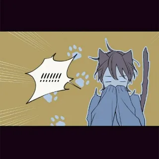 😱 !!!!!!! 고양이, 애니메이션, 만화, 느낌표, 귀여운, 네코 telegram sticker