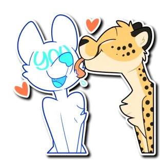 👅 you 만화, 사랑, 동물, 키스 telegram sticker