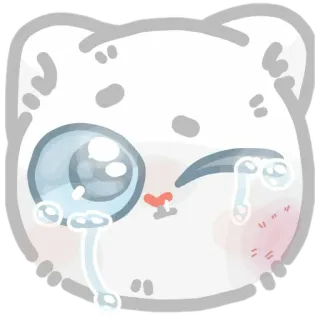 😢 плач, грустный, кот, милый, каваий, аниме whatsapp sticker