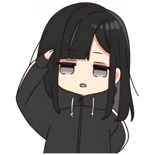 👋 อนิเมะ, ผู้หญิง, เบื่อ, มังงะ, จิบิ telegram sticker