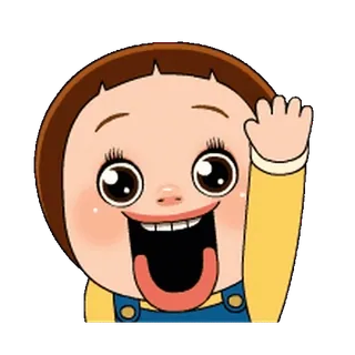 🤚 Dibujo animado, Feliz, Niño, Lindo, Alegre, Lengua, Animado telegram sticker