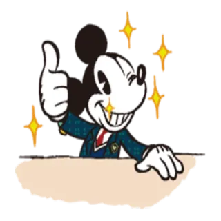👍 Mickey Mouse mickey, dessin animé, disney, personnage, pouce levé, animation telegram sticker