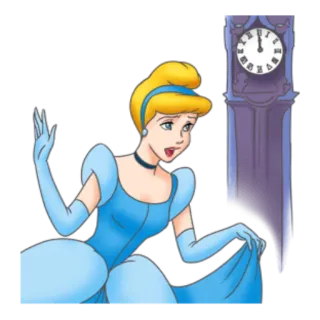 🕛 Cinderella disney, prinzessin, cartoon, uhr, mitternacht telegram sticker