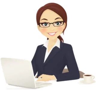 👩‍💻 Frau, Business, Laptop, Kaffee whatsapp sticker