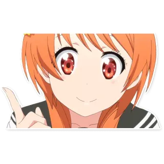 👆 Anime, Ragazza, Personaggio, Carino, Capelli arancioni telegram sticker