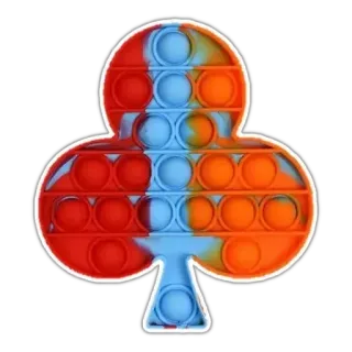 ♣ Pop it, 指尖玩具, 感官玩具, 三叶草, 红色, 蓝色, 橙色 telegram sticker