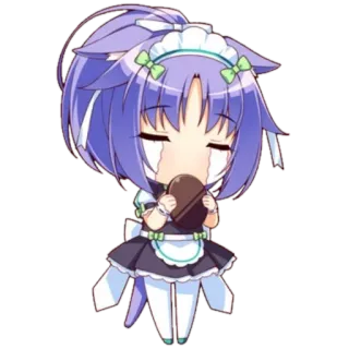 😭 Anime, Chibi, Maid, Catgirl, Piangere, Carino, Neko telegram sticker