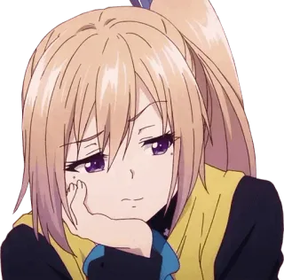 ✔ аниме, девушка, грустно, устала, скучно telegram sticker