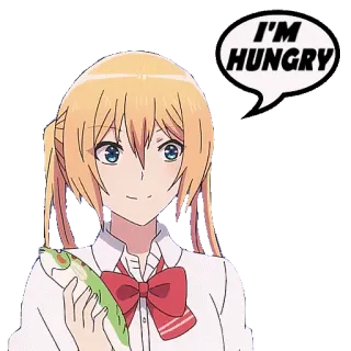🍏 I'M HUNGRY 动漫, 卡通, 饥饿, 食物, 女孩, 角色 telegram sticker