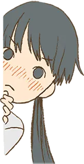 👀 animé, dessin animé, fille, rougir, mignon whatsapp sticker