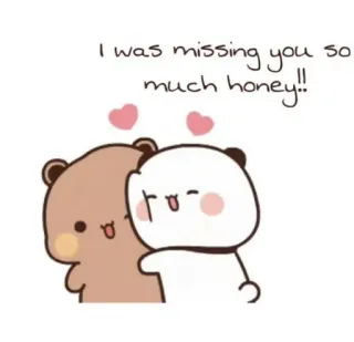 ❤️ I was missing you so much honey!! ours, panda, mignon, amour, manque, miel telegram sticker