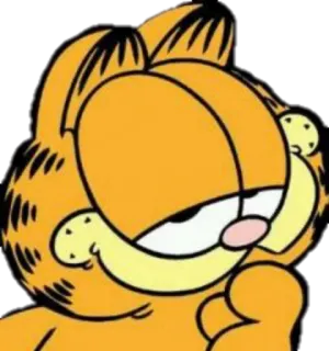 😒 Garfield gato, desenho animado, laranja, garfield, pensando telegram sticker