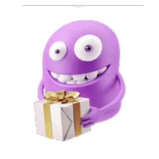 🎁 선물, 만화, 보라색, 선물, 행복, 축하 telegram sticker