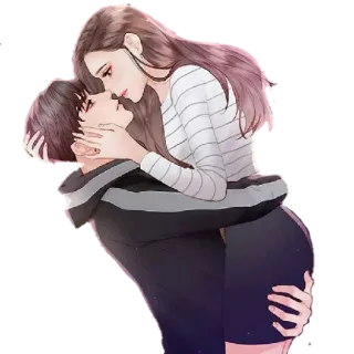 😘 пара, романтика, любовь, объятие telegram sticker