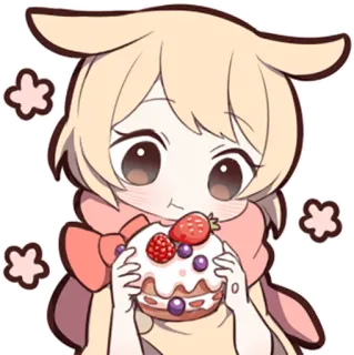 🎂 动漫, 漫画, 可爱, 卡哇伊, 食物, 甜点, 蛋糕, 草莓, 蓝莓 telegram sticker