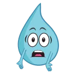 😳 капля воды, мультик, каваий, милый, выражение, анимированный telegram sticker