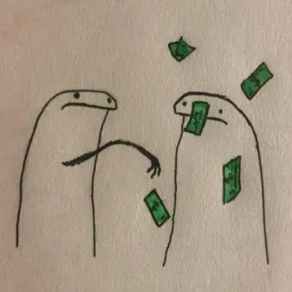 💵 dinheiro, desenho animado, dólares, riqueza, desenho, finanças whatsapp sticker