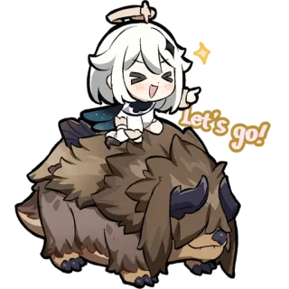 😜 Paimon Genshin Impact Let's go! Paimon, Genshin Impact, Jeu vidéo, Anime, Chibi, Dessin animé, Allons-y, Montagne telegram sticker