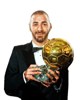 ⚽️ Karim Benzema bóng đá, quả bóng vàng, giải thưởng, vinh danh, benzema telegram sticker