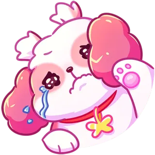 😢 dog, puppy, sad, crying, cute, pet, animal telegram sticker