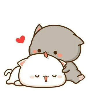 🍓 imut, kucing, cinta, kartun, hati, binatang whatsapp sticker