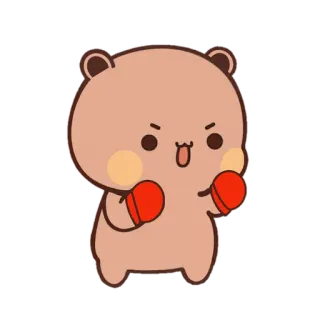 🐍 Bär, niedlich, Boxen, wütend, Tier, Cartoon, Illustration, Kämpfer whatsapp sticker