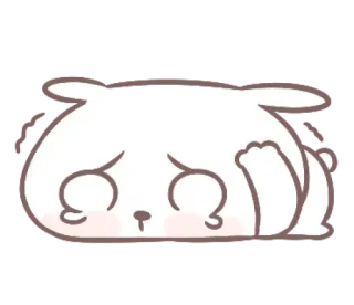 🥺 sedih, menangis, kelinci, putih, imut, emoji, kartun telegram sticker