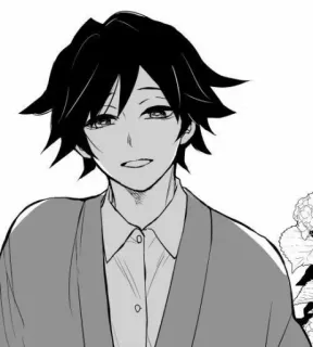 🌊 Giyu Tomioka Demon Slayer Anime, Manga, Demon Slayer, Giyu Tomioka, Charakter, Illustration telegram sticker