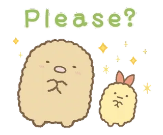 💭 Please? süß, flehend, kawaii, tiere telegram sticker