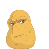 😔 pomme de terre, nourriture, légume, drôle, humour, visage, anthropomorphe telegram sticker