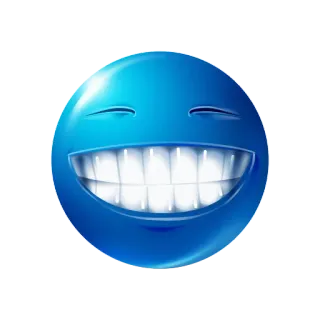 😁 Emoji, Blu, Sorriso, Denti telegram sticker
