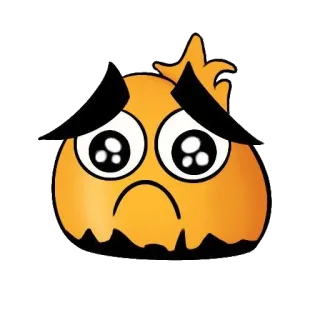 ☹️ Dibujo animado, Emoji, Triste, Infeliz, Llorando, Naranja telegram sticker