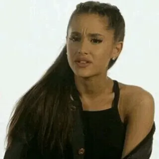 🍸 Ariana Grande beroemdheid, zangeres, pop, vrouw, gezicht, uitdrukking whatsapp sticker